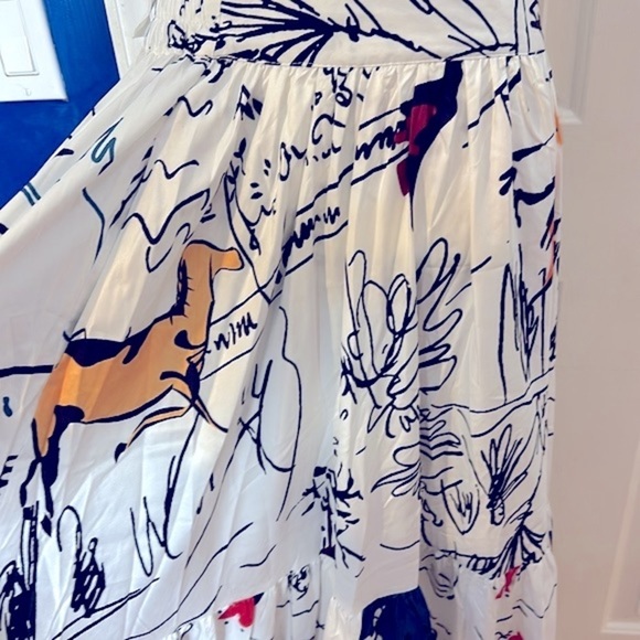 NWT 2Pcs Printed Outfit V-Neck Crop Top & Big Swing Skirt Set Boho Maxi - Picture 6 of 13